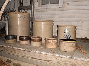 8 antique stoneware crocks