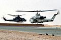 AH-1W UH-1Y take off from Bastion Afghanistan 2009
