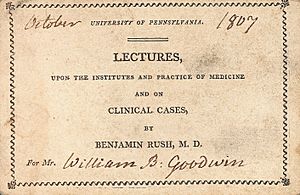 Admission ticket to Benjamin Rush lecture 1807