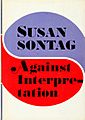Against Interpretation (1966 1st ed dust jacket cover)