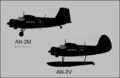 Antonov An-2M and An-2V side-view silhouettes