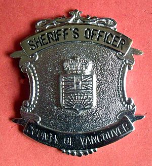 BADGE - Canada - BC - Vancouver County Sheriff (defunct 1974) shield (7945904594)