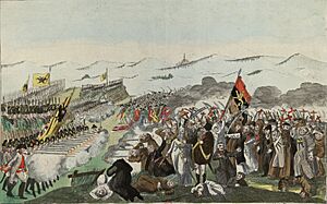 Bataille von Falmagne Zwischen den K.K. österreich. Truppen, u. den belgischen Creutzfahrern am 28 Sep. 1790 - gezeichnet v. Heinrich von der Beeck in Achen 1790 (cropped)