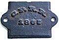 Central Pacific Railroad 1865 sand cast journal box cover