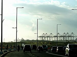 Colombo Port City seem from galle road.