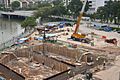 Construction of the Downtown Line opposite Clarke Quay, Singapore - 20121006-01