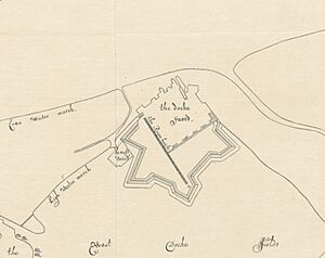 De Gomme map of Portsmouth 1668 (detail)