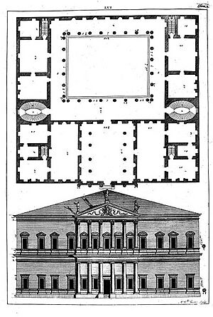 Dessin de Palladio - Projet villa des comtes Francesco et Lodovico de Trissini