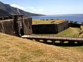 Entrée principale du Fort Delgrès (vue du haut du Bastion sans nom), Basse-Terre, Guadeloupe.