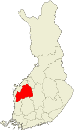 South Ostrobothnia on a map of Finland