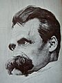 Friedrich Nietzsche drawn by Hans Olde