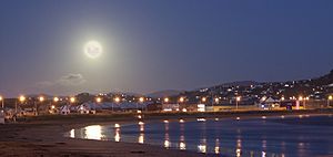 Full moon over the bay