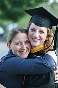 Graduation hugs