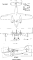Grumman JRF-5 Goose 3-view line drawing