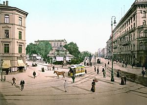 Hannover Georgstraße mit Theater (um 1895)