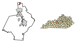Location of West Point in Hardin County, Kentucky.