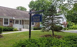 Hurley Library and sign, Hurley, New York