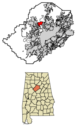 Location in Jefferson County and Alabama