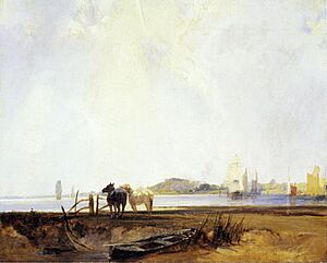 Landscape near Quilleboeuf Richard Parkes Bonington