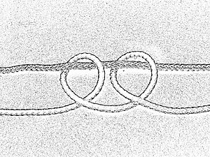 Macrame clove hitch upwards