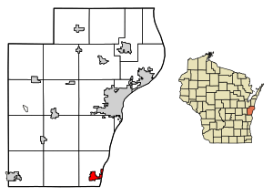 Location of Cleveland in Manitowoc County, Wisconsin.
