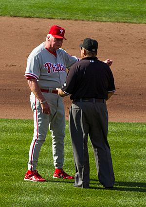 Manuel argues with umpire