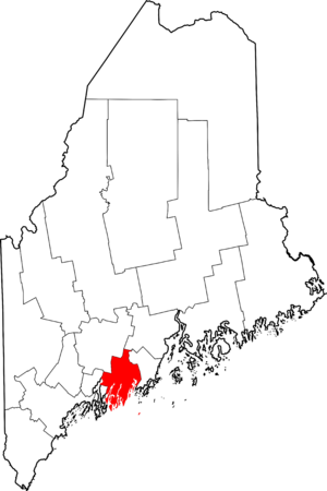Map of Maine highlighting Lincoln County