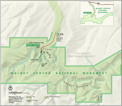 Map of Walnut Canyon NM