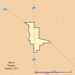 Map of Wingate, Indiana