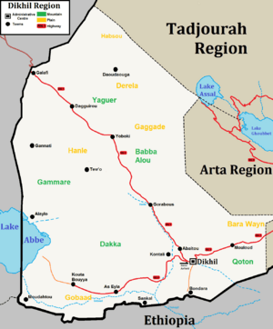 Map of the Dikhil Region