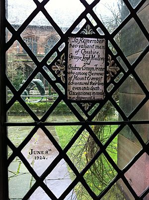 Memorial to George Leigh Mallory and Andrew Comyn Irvine in Chester Cathedral