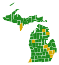 Michigan Democratic Presidential Primary Election Results by County, 2016