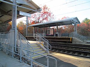 Mini-high platforms at Sharon station, November 2016
