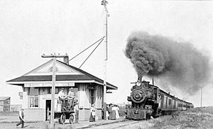 Missouri Pacific Railroad depot in Wilsey, circa 1900-1919