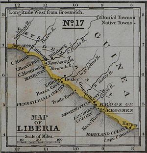 Mitchell Map Liberia colony 1839