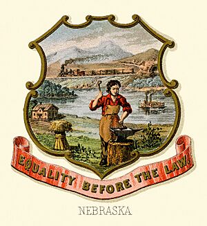 Nebraska state coat of arms (illustrated, 1876)