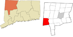 Kent's location within the Northwest Hills Planning Region and the state of Connecticut