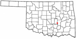 Location of Spaulding, Oklahoma