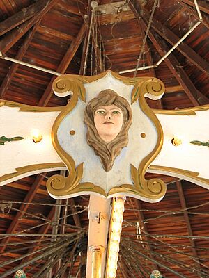 Oaks Park carousel detail and roof - Portland Oregon