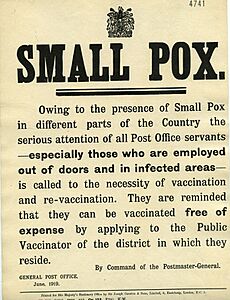 PO Notice 1919 re Small Pox Vaccination