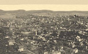 "Panorama From Castle Rock" of Seymour, from a 1905 postcard