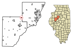 Location of Farmington in Peoria County, Illinois.