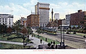 Postcard of Public Square in Cleveland, Ohio