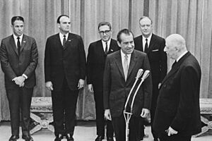 President Nixon and staff members with President Charles DeGaulle of France - NARA - 194610