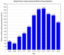 Rhino poaching in Africa (2008-2018)