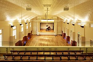 Sandgate Town Hall - hall and stage viewed from gallery (6296344023)