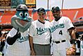 Secretary Mel Martinez in Miami Florida with Billy the Marlin and Lyle Mouton