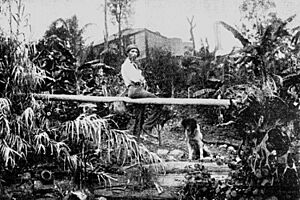 StateLibQld 1 112500 Meteorologist, Clement Wragge, at home in his tropical garden at Taringa, Brisbane, ca. 1902