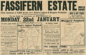 StateLibQld 2 263024 Estate map of Fassifern Estate including Moogera Paddocks and Kents Lagoon, Fassifern, Queensland, 1906