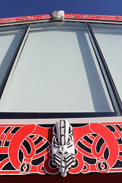 Te Awahou Carved Front